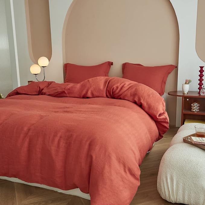 Simple&Opulence 100% Linen Duvet Cover Set 3pcs Basic Style Natural French - Image 7