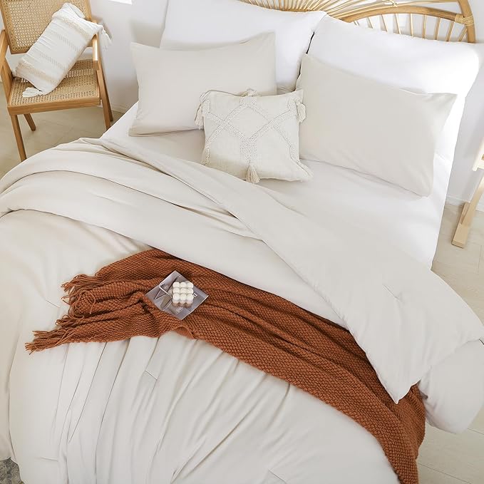 weigelia Beige Comforter Set Twin Boho Cream Twin Comforter - Image 7