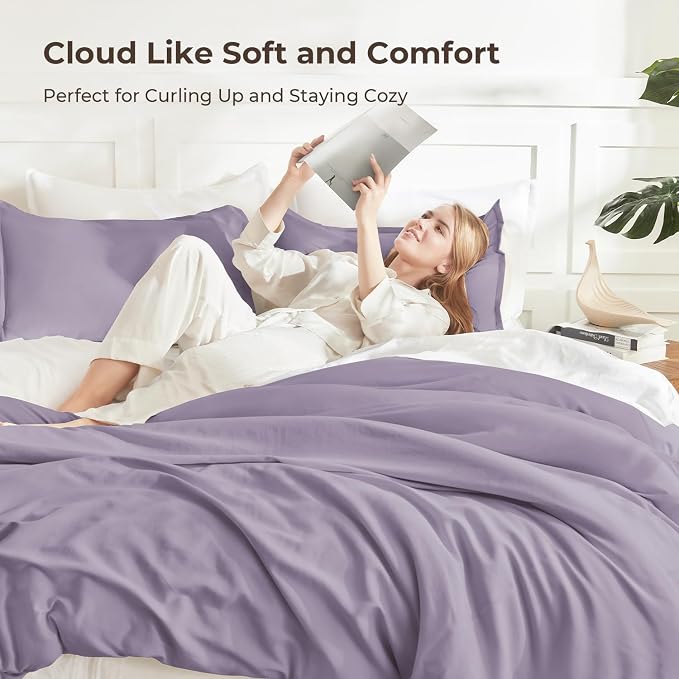 Litanika Grayish Purple Comforter Set Twin/Twin XL Size, 2 Pieces Lightweight - Image 2
