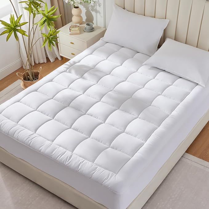 CozyLux California King Size Mattress Pad Pillow Top Cotton Cooling Mattress - Image 8