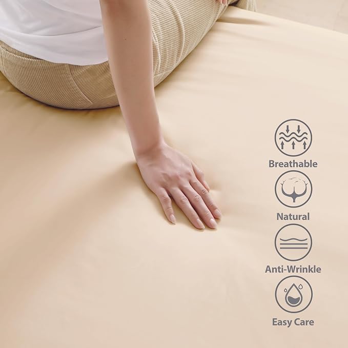 100% Egyptian Cotton Fitted Sheet Twin Size, 600 Thread Count, Single Fitted - Image 3