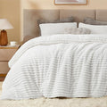 BEDELITE Fleece Full Comforter Set -Super Soft & Warm Fluffy Bright White by BEDELITE