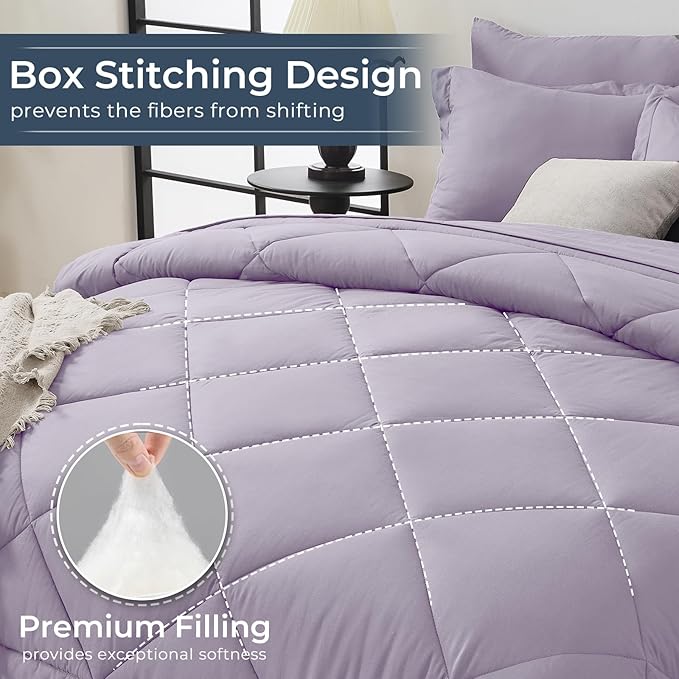 HEVUMYI Queen Purple Comforter Set - Image 5