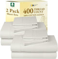 California Design Den 2-Pack Full 100% Cotton Sateen 400 Thread Count Sheets by CaliforniaDesignDen