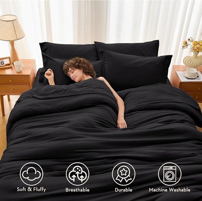 MUXHOMO 7 Pieces Queen Comforter Set, Soft Bed in a Bag Queen Size, All Season - Image 2