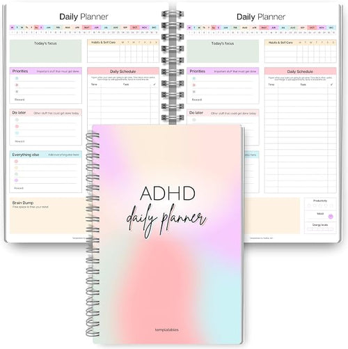 ADHD Daily Planner for Neurodivergent Adults by Templatables