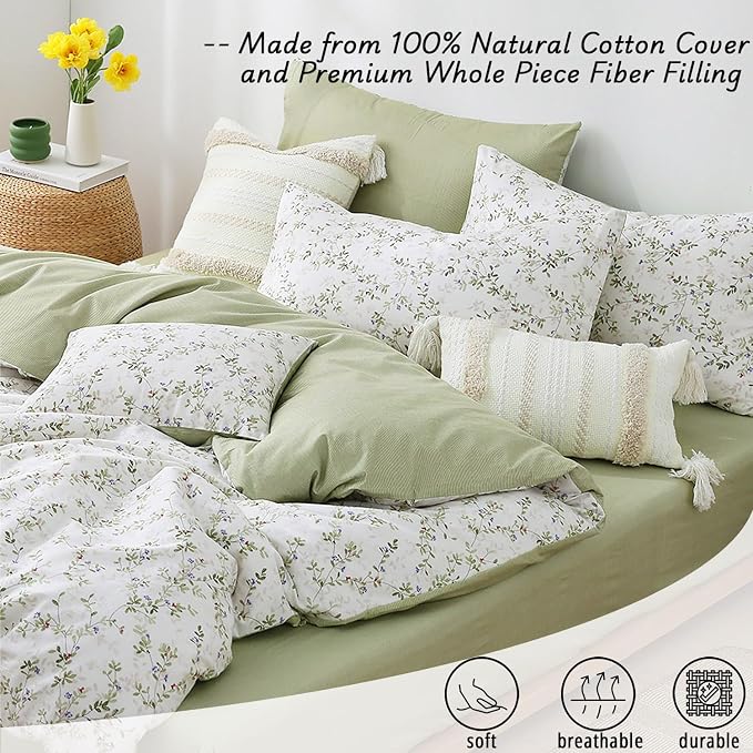 LEMIROE Botanical Cotton Comforter King Size - Image 2