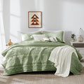 WDCOZY Boho Sage Green Oversized California Cal King Size Quilt Bedding Sets by WDCOZY