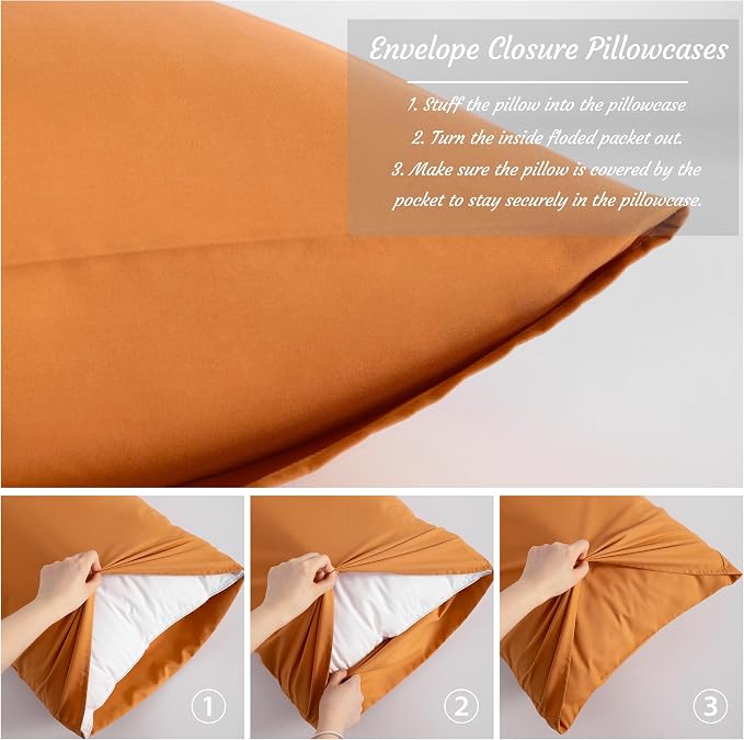NTBAY Body Pillow Cases Set of 2, 2 Pack Brushed Microfiber 20x54 Pillow Cases - Image 2