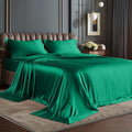 BEDELITE King Size Sheets Set, Luxury Soft Dark Green Satin Sheets by BEDELITE