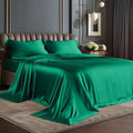 BEDELITE Satin Sheets Full Size Bed Set, Luxury Soft Dark Green Silky Sheets by BEDELITE