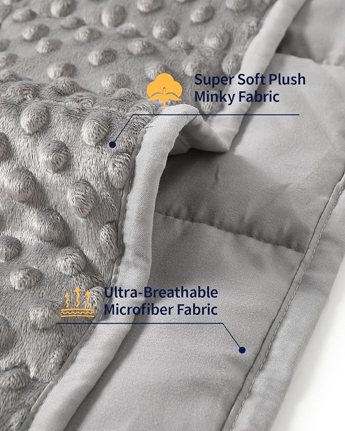 Mr. Sandman Weighted Blanket for Adults, Minky Dots Heavy Blanket for Woman - Image 3