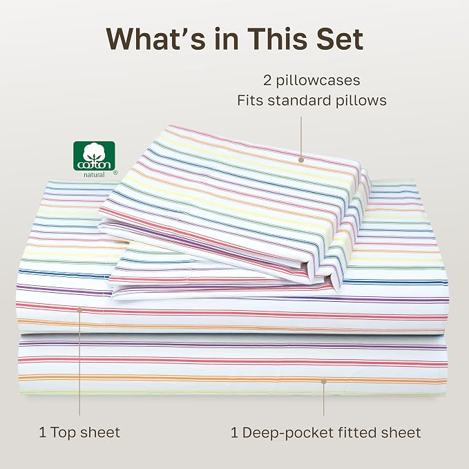 California Design Den Soft Full Size 100% Cotton Sheet Sets, 400 TC Good - Image 4