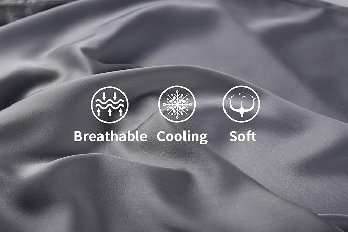 Bamboo Viscose Zippered Pillow Cases King Size Set of 2, 400 Thread Count - Image 2