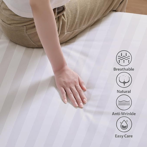 100% Egyptian Cotton Fitted Sheet CK Size, 600 Thread Count, Single Fitted - Image 2