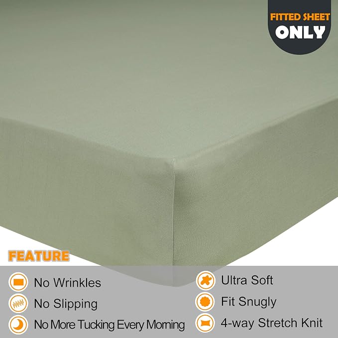 Soft Stretch Twin Fitted Sheet Only - Image 5