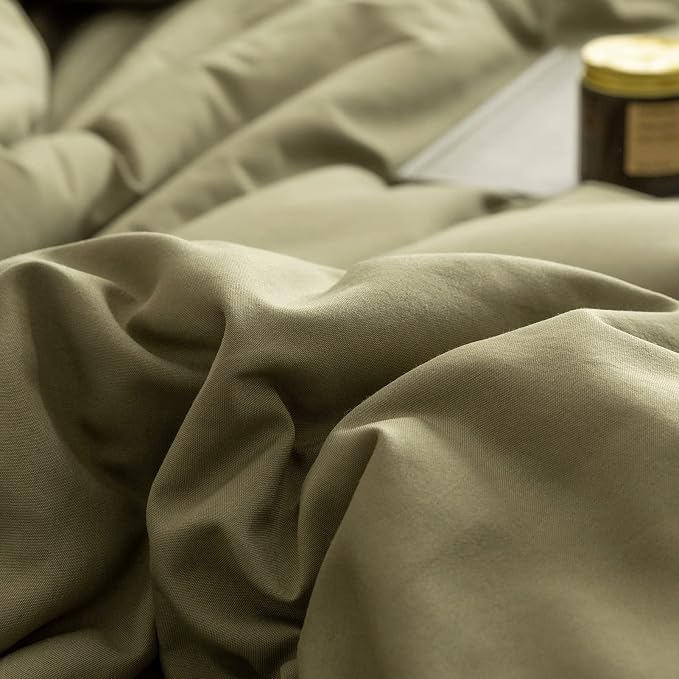 ROSGONIA Oversized Queen Comforter Olive Green - Image 7