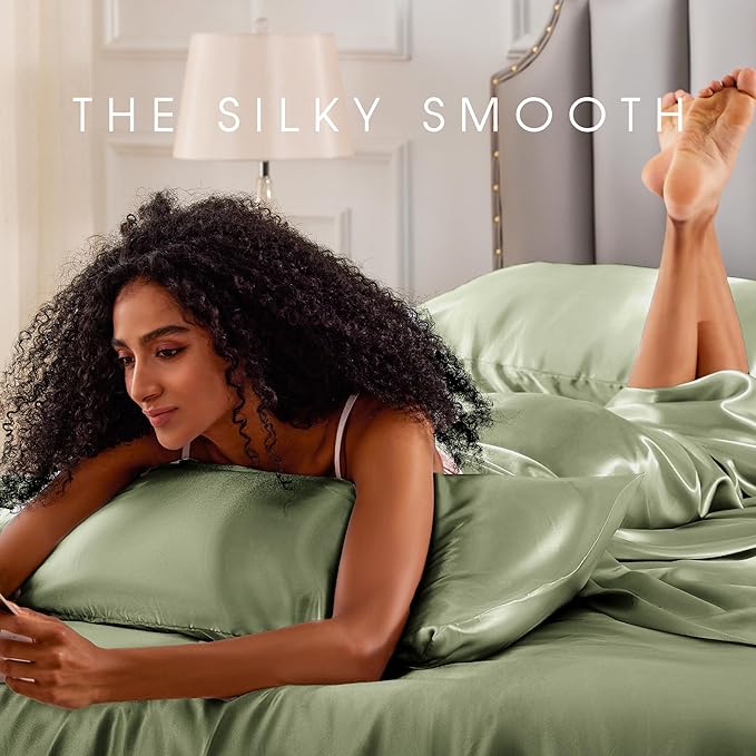 FreshCulture Satin Sheets Twin XL Bed Set - Image 6
