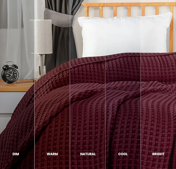 Utopia Bedding 100% Cotton Waffle Weave Blanket Queen Size - Image 6