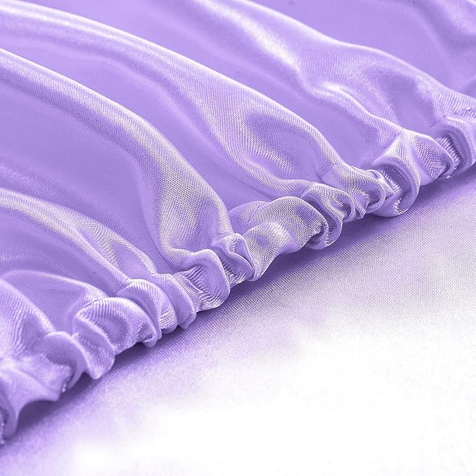 Homiest Lavender Satin Fitted Sheet King Size, Deep Pocket, Luxury & Ultra Soft - Image 5