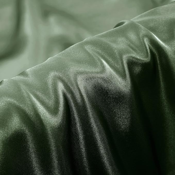 Aormenzy Satin Pillow Cases for Women Queen Size Set of 2, Woodland Green Satin - Image 2