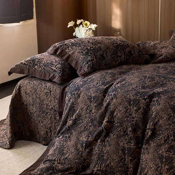 mixinni Duvet Cover Set Queen, Vintage Opulence Yarn-Dyed Jacquard Double-Layer - Image 4