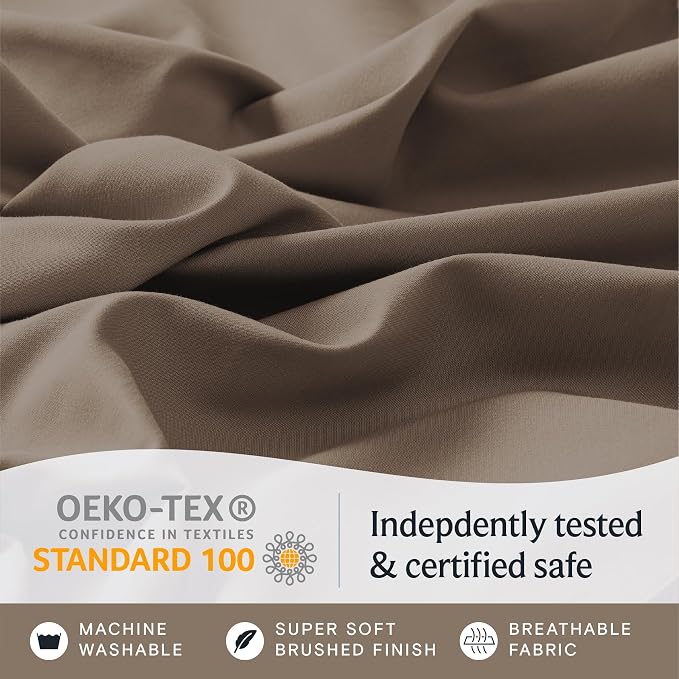 LuxClub 5 PC Split King Sheet Set, Breathable Luxury Bed Sheets, Deep Pockets - Image 5