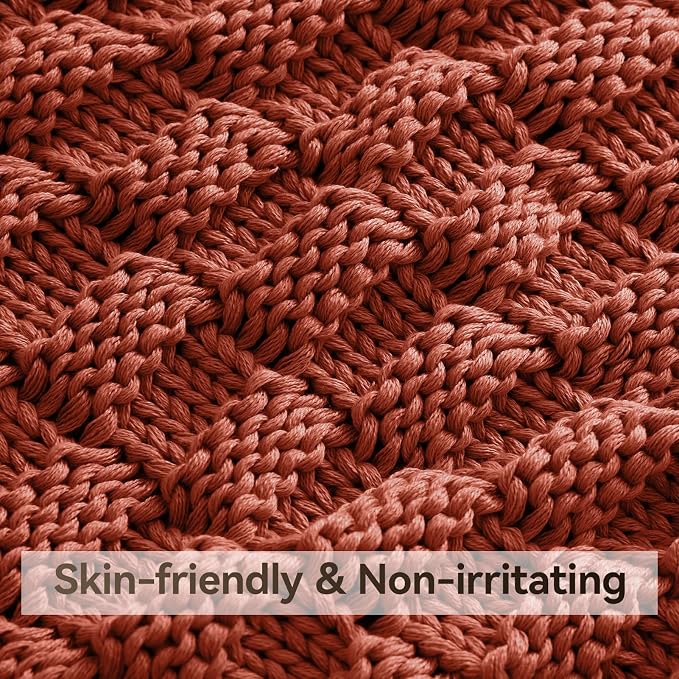 Knitted Weighted Blanket Adult, No Beads Heavy Blanket 60” x 80'' 17lbs - Image 4