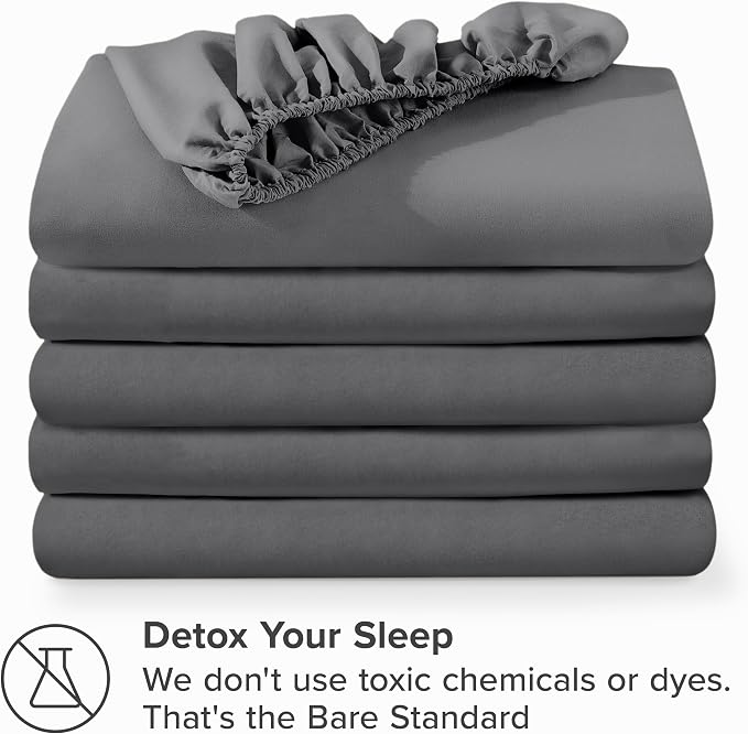 Bare Home 5-Pack Fitted Bottom Sheets Twin - Image 7
