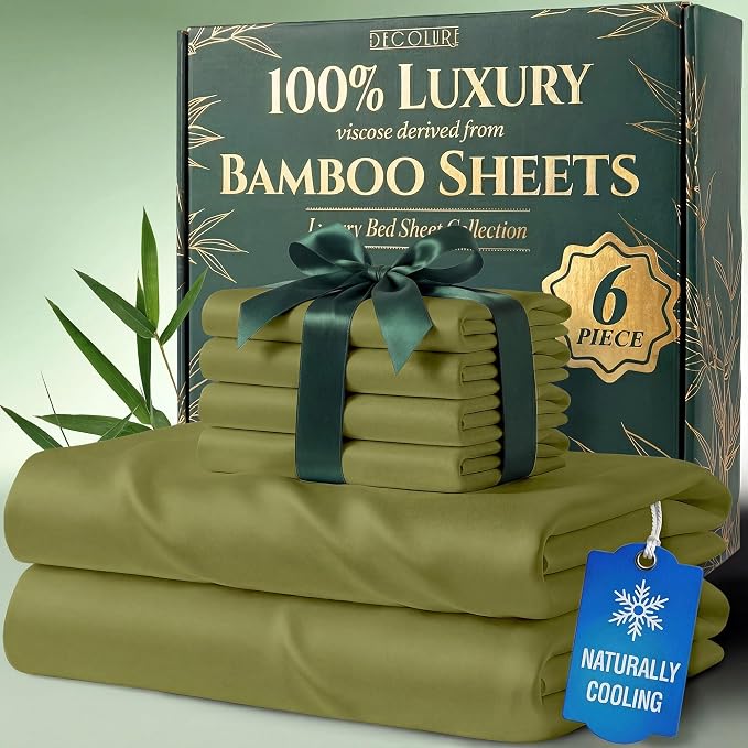 DECOLURE 100% Viscose Derived from Bamboo Sheets Full Size by DECOLURE