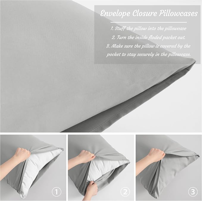 NTBAY King Pillow Cases Set of 2, 2 Pack Brushed Microfiber 20x36 Pillow Cases - Image 4