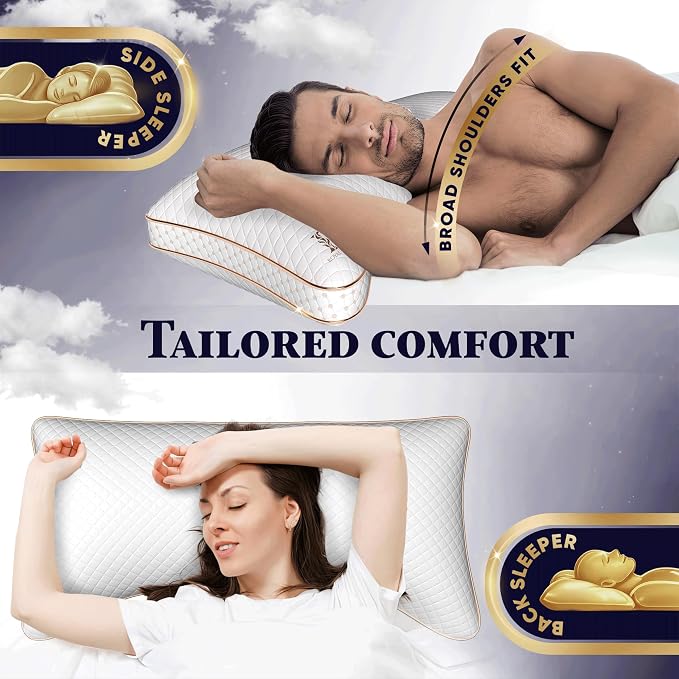Royal Therapy Queen Memory Foam Pillow, Adjustable Shredded Odor-Free Cut-Out - Image 7