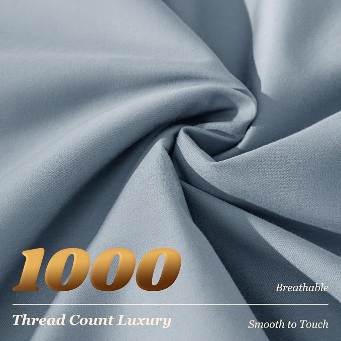 LBRO2M 1000 Thread Count 100% Egyptian Cotton Sheets Set Clifornia King - Image 3