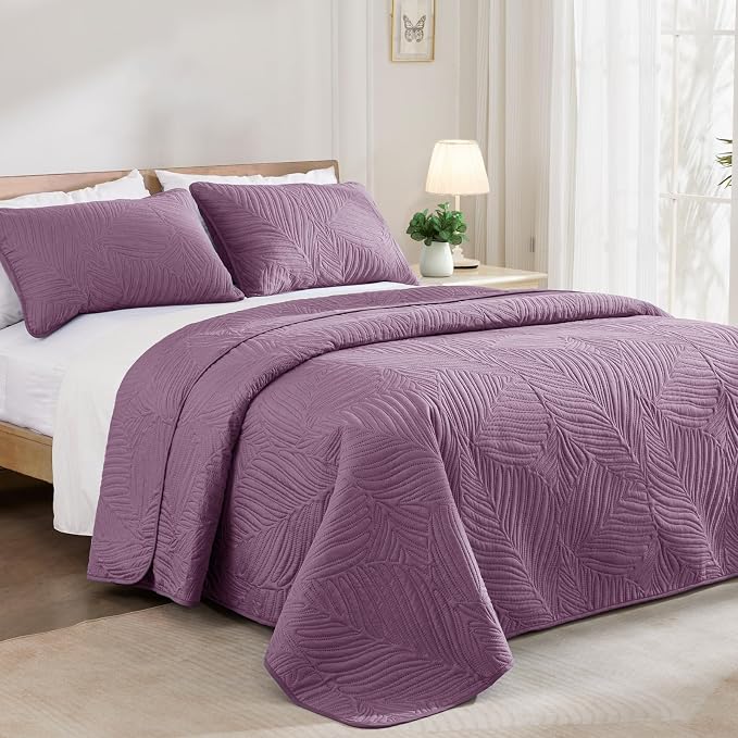 Exclusivo Mezcla Twin Quilt Bedding Set, Lightweight Dusty Lavender Quilts Twin - Image 2