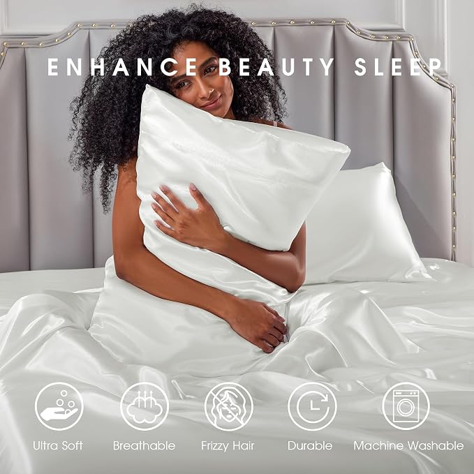 FreshCulture Satin Sheets Twin Size Bed Set - Image 7