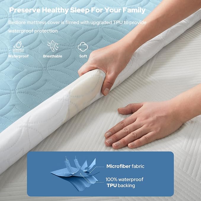 BEDLORE Waterproof Mattress Protector, Queen Size Mattress Pad - Image 2