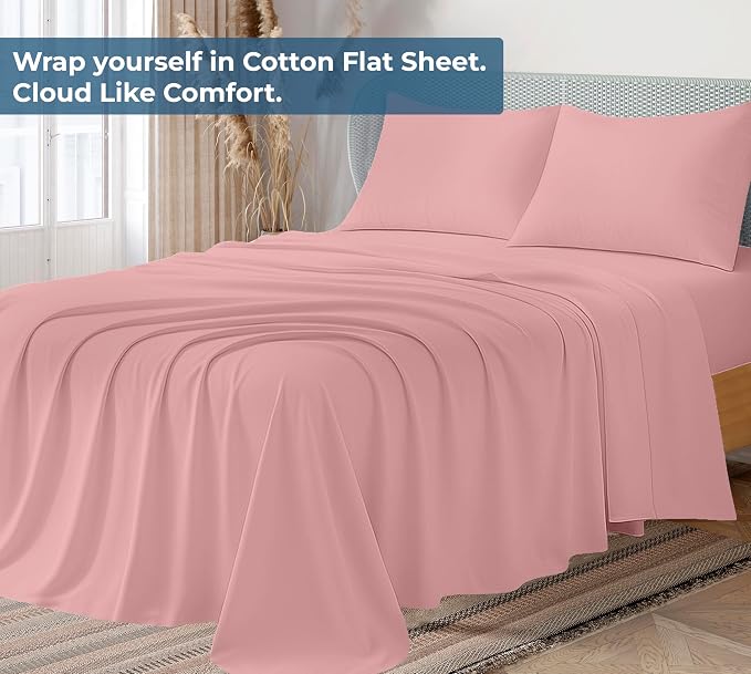 Royale Linen 100% Organic Cotton California King Flat Sheet Only - Image 2
