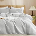 PHF Waffle Weave Duvet Cover Set King Size, No Snagging Ultra Soft Luxury by PHF