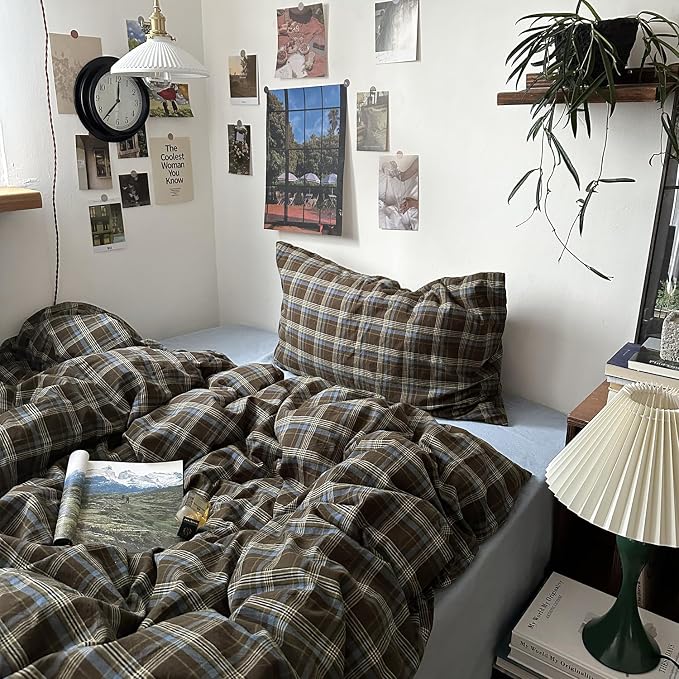 mixinni Vintage Buffalo Plaid Duvet Cover Set Full Size - Image 5