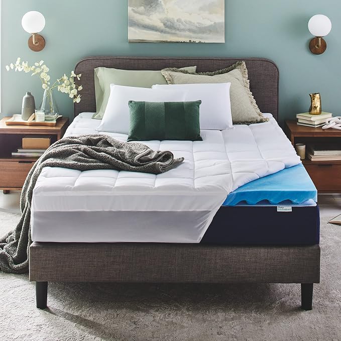 Sleep Innovations Dual Layer 4 Inch Memory Foam Mattress Topper, Twin Size by SleepInnovations