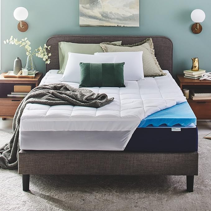 Sleep Innovations Dual Layer 4 Inch Memory Foam Mattress Topper, Queen Size by SleepInnovations