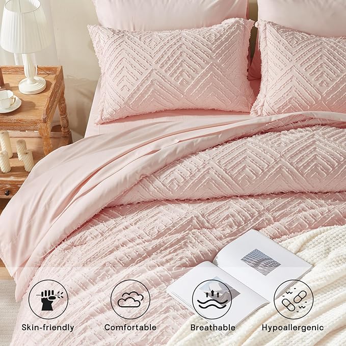 Zzlpp Twin Comforter Set 5 Pieces, All Season Boho Bedding Sets - Image 4