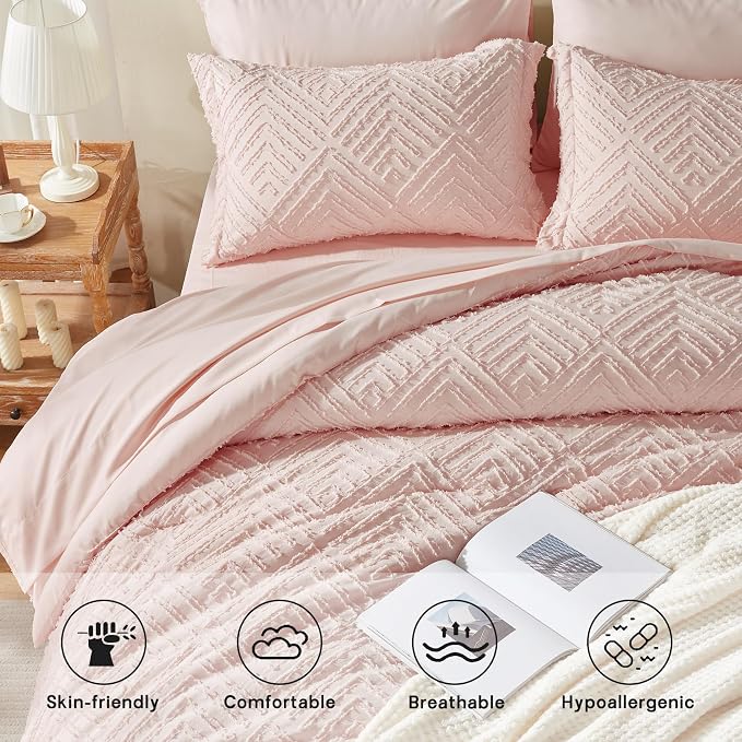 Zzlpp Full Comforter Set 7 Pieces, All Season Boho Bedding Sets - Image 4