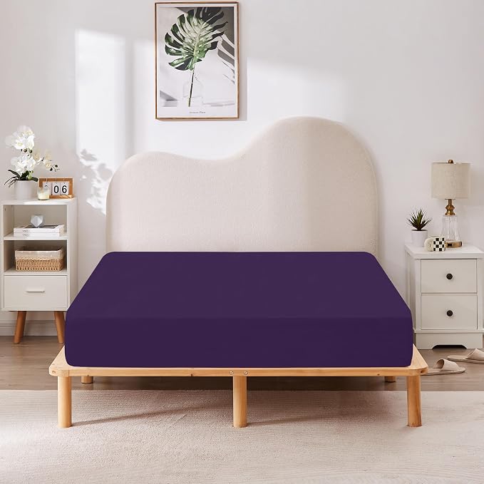 HBHLFZ Full Fitted Sheet Only, Soft Breathable Bottom Sheet - Image 6