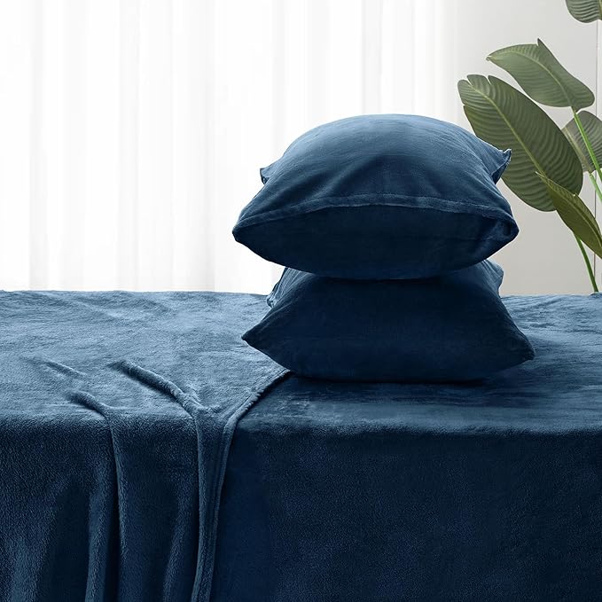 BEDELITE Flannel Sheets Twin Size Navy - Image 7