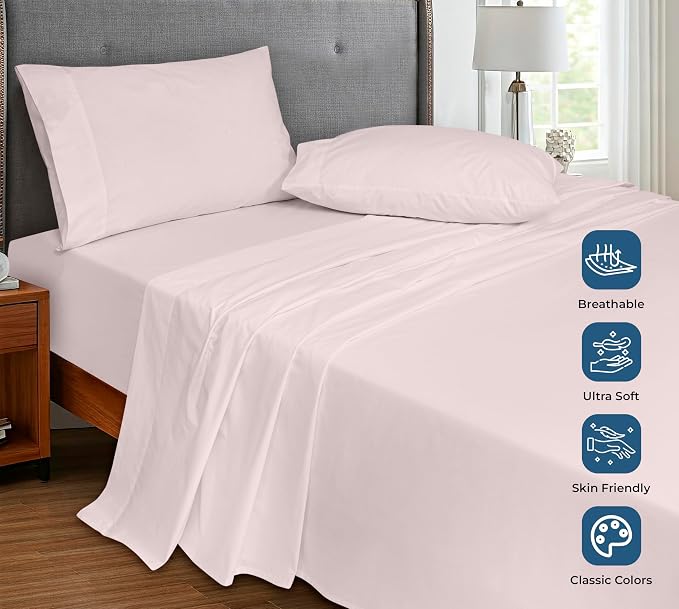 Royale Linens 100% Organic Cotton King Flat Sheet Only - Image 4