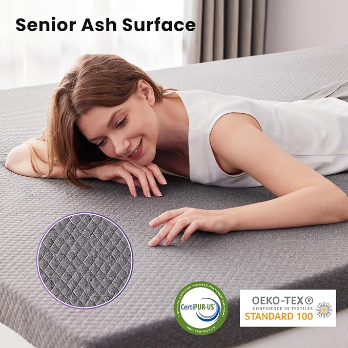 SINWEEK 3 Inch Gel Memory Foam Mattress Topper Full Size, Pad - Image 3