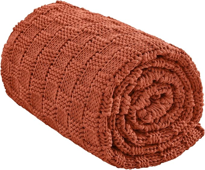 Knitted Weighted Blanket for Adult, No Beads Heavy Blanket 50” x 60'' 10lbs by Unknown