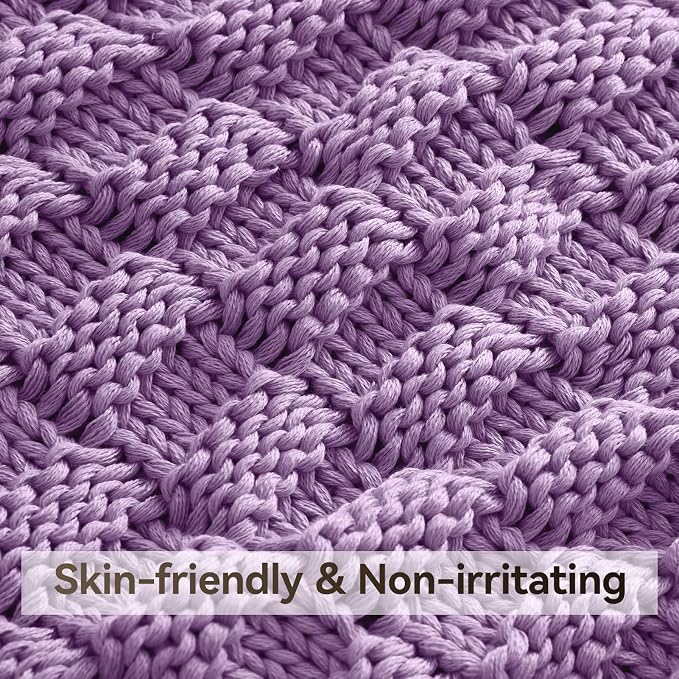 Knitted Weighted Blanket Adult, No Beads Heavy Blanket 60” x 80'' 15lbs - Image 4