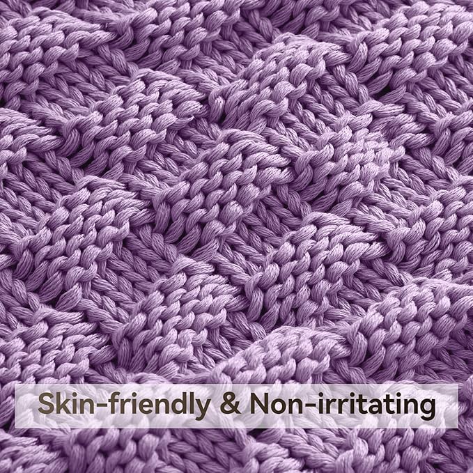 Knitted Weighted Blanket for Adult, No Beads Heavy Blanket 48” x 72'' 10lbs - Image 4